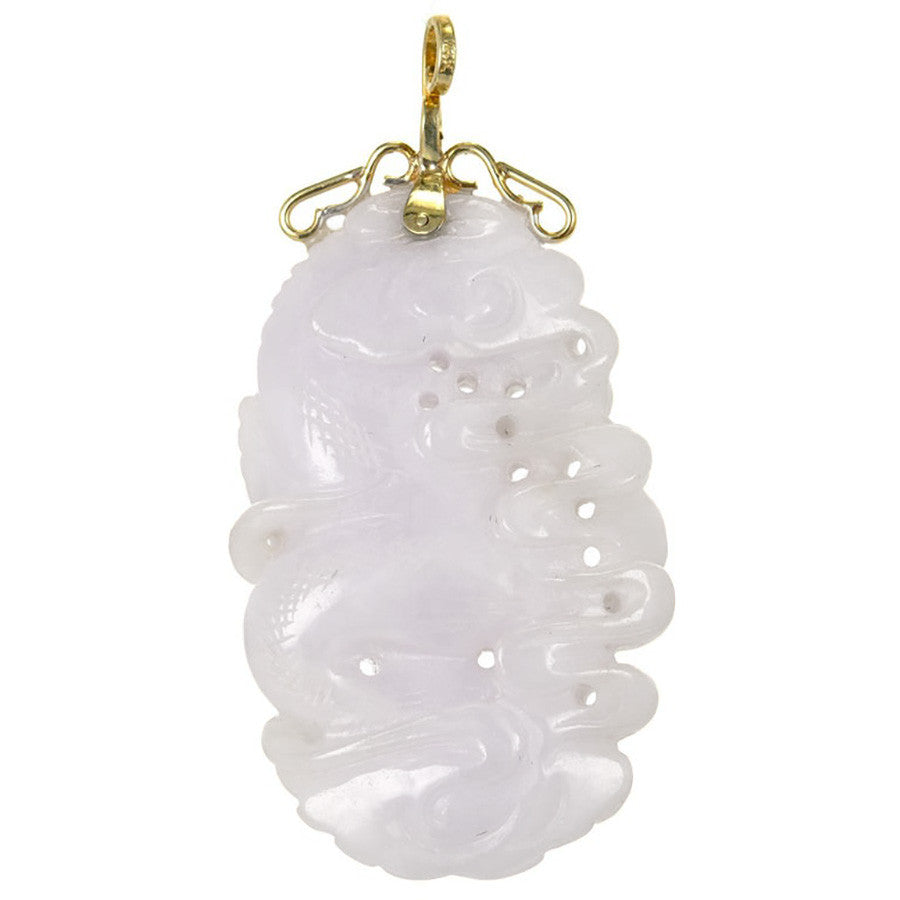GIA Certified Lavender Jadeite Jade Pendant in 14k Yellow Gold, 2000s – image 2