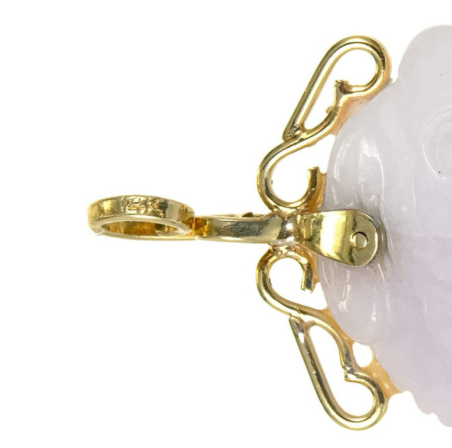 GIA Certified Lavender Jadeite Jade Pendant in 14k Yellow Gold, 2000s – image 4