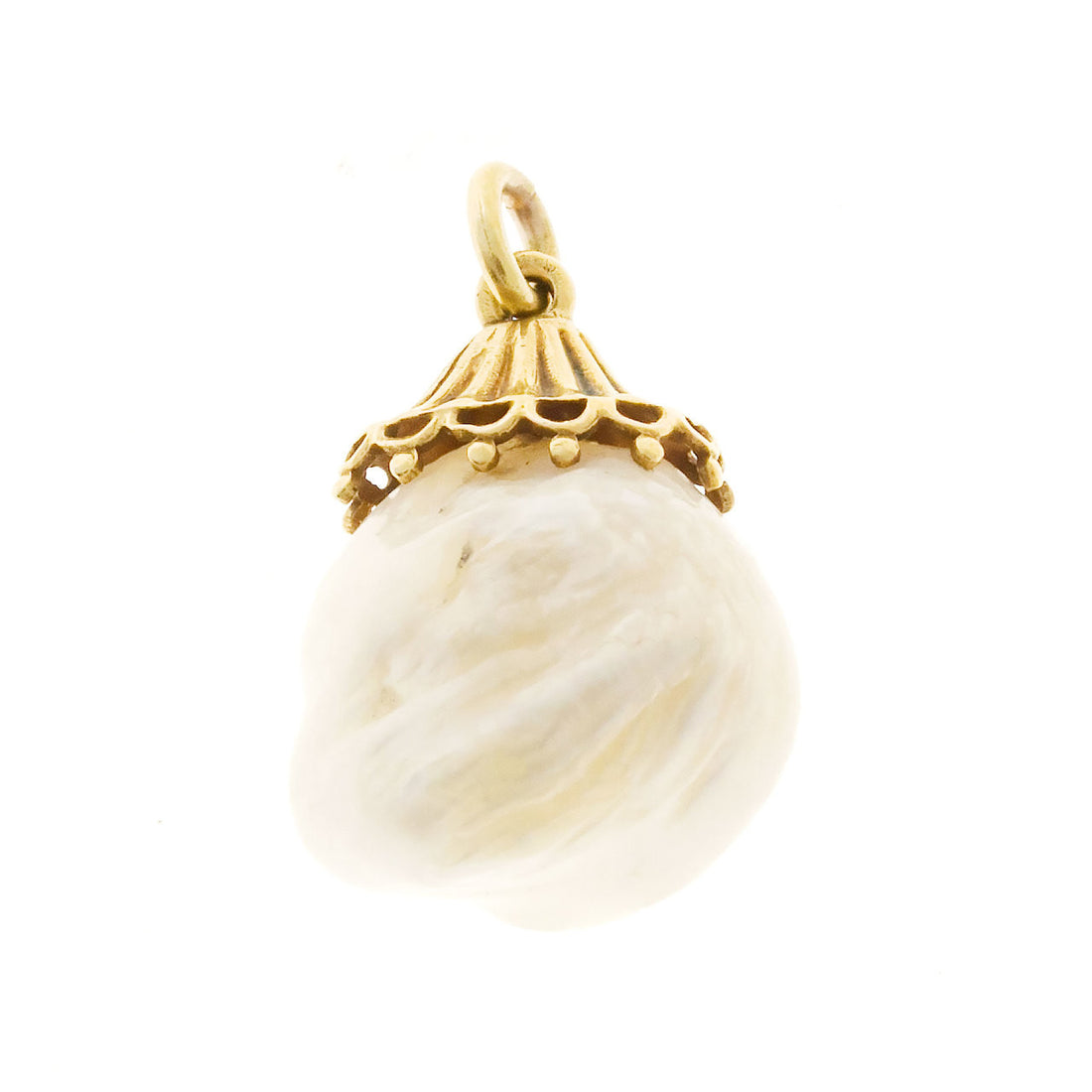 Vintage Rare 1900s Natural Freshwater Unio Pearl Medium Lustre 14k Gold Pendant – image 2