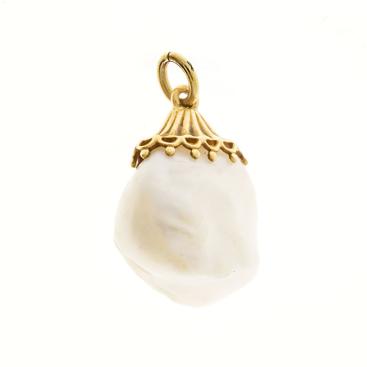 Vintage Rare 1900s Natural Freshwater Unio Pearl Medium Lustre 14k Gold Pendant – image 3