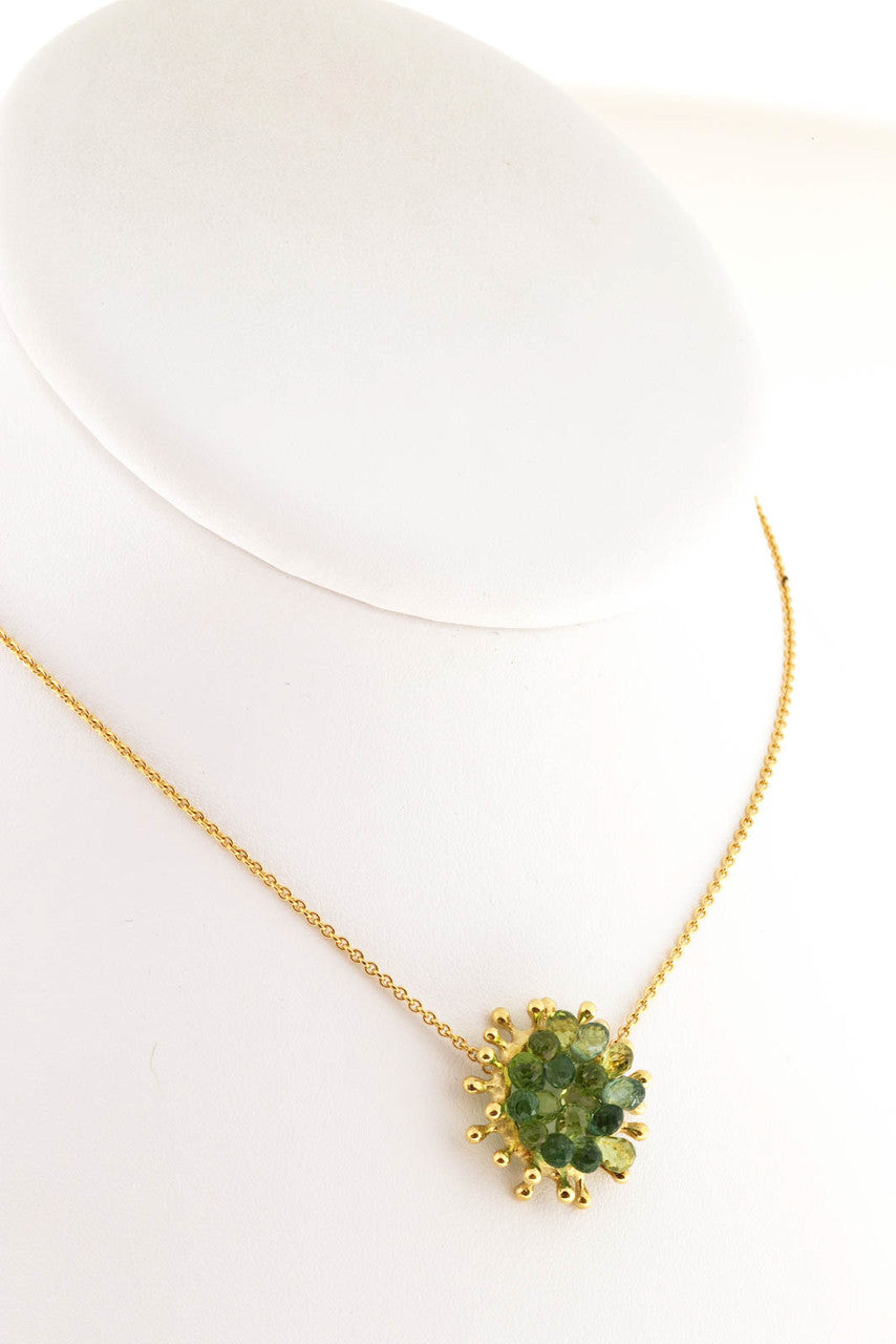 Vintage Designer JM 18k Gold Yellow Green Peridot 17.00ct Briolette Pendant – image 5