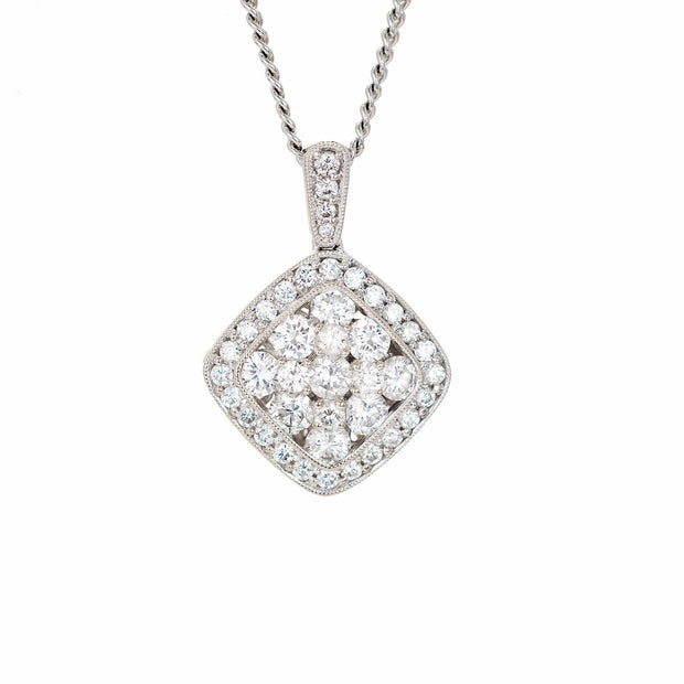 Gregg Ruth 1.81 Carat Diamond Cluster White Gold Pendant Necklace