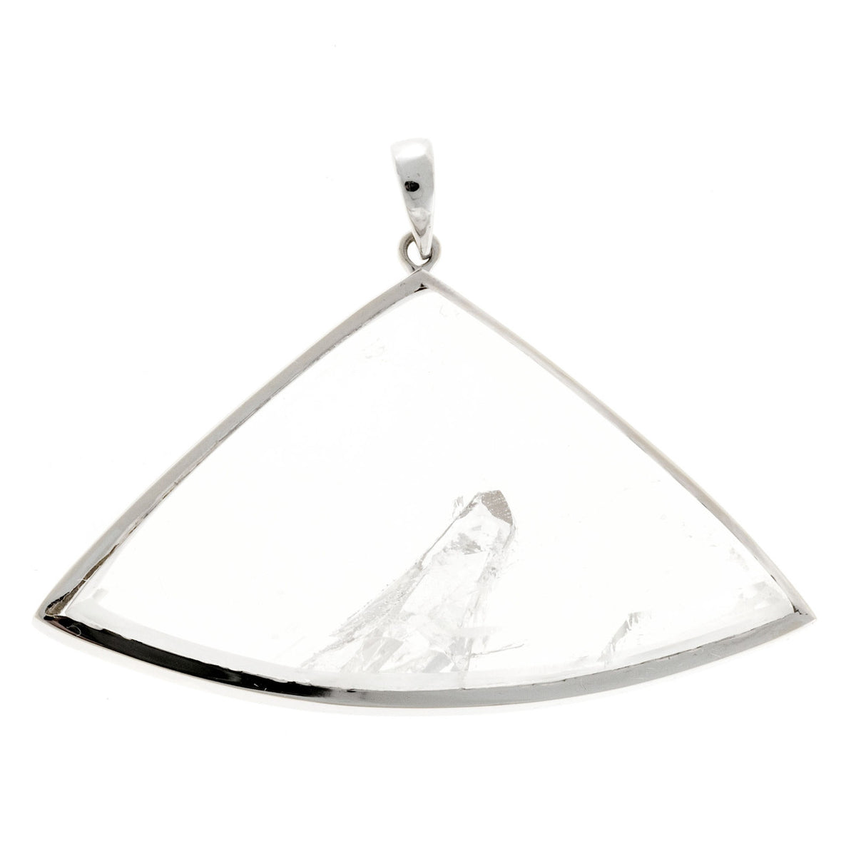 Vintage Estate 58.22ct Manifestor 18k White Gold Quartz Crystal Pendant