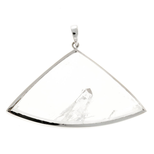 Vintage Estate 58.22ct Manifestor 18k White Gold Quartz Crystal Pendant