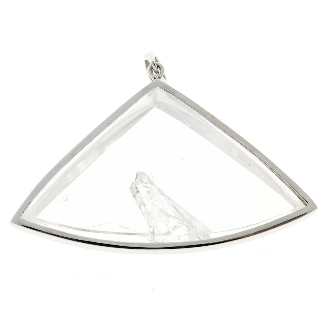 Vintage Estate 58.22ct Manifestor 18k White Gold Quartz Crystal Pendant – image 4