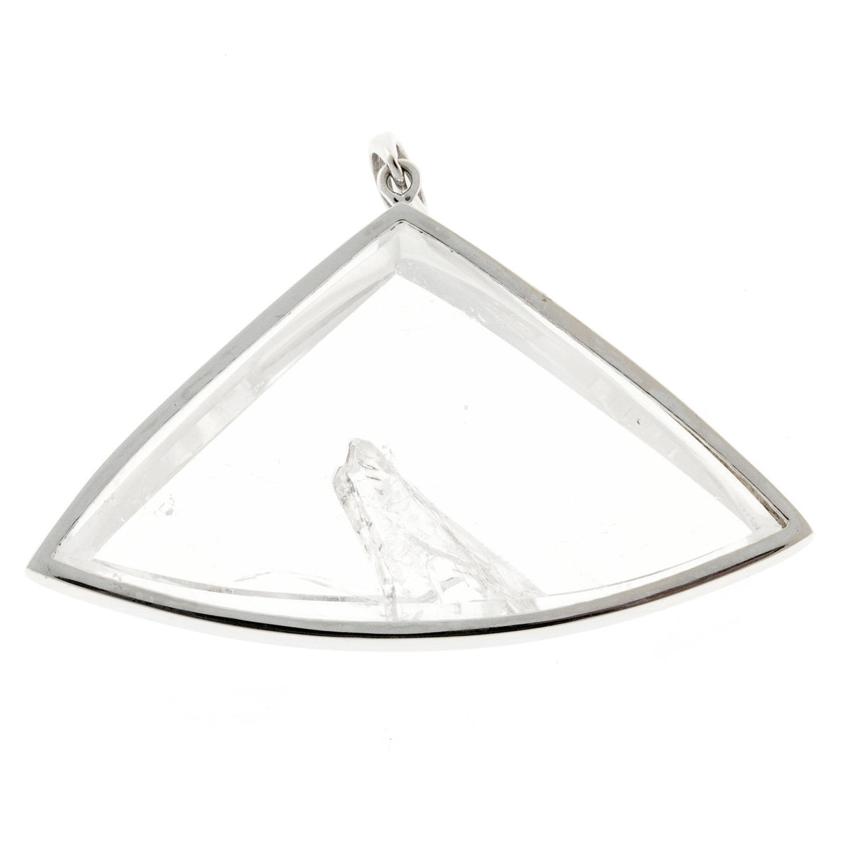 Vintage Estate 58.22ct Manifestor 18k White Gold Quartz Crystal Pendant – image 4