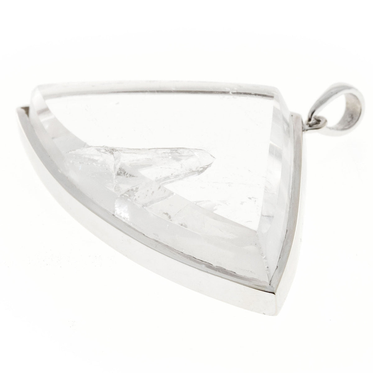 Vintage Estate 58.22ct Manifestor 18k White Gold Quartz Crystal Pendant – image 2