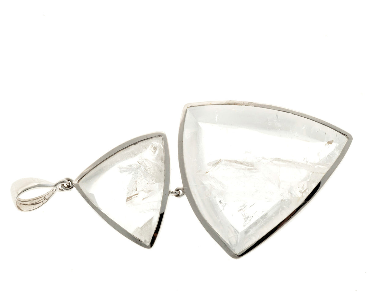 Peter Suchy Double Quartz Manifestor Crystals White Gold Pendant – image 5