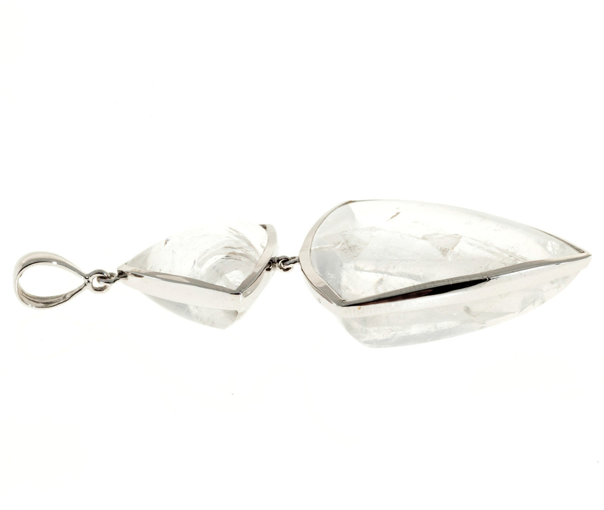 Peter Suchy Double Quartz Manifestor Crystals White Gold Pendant – image 4