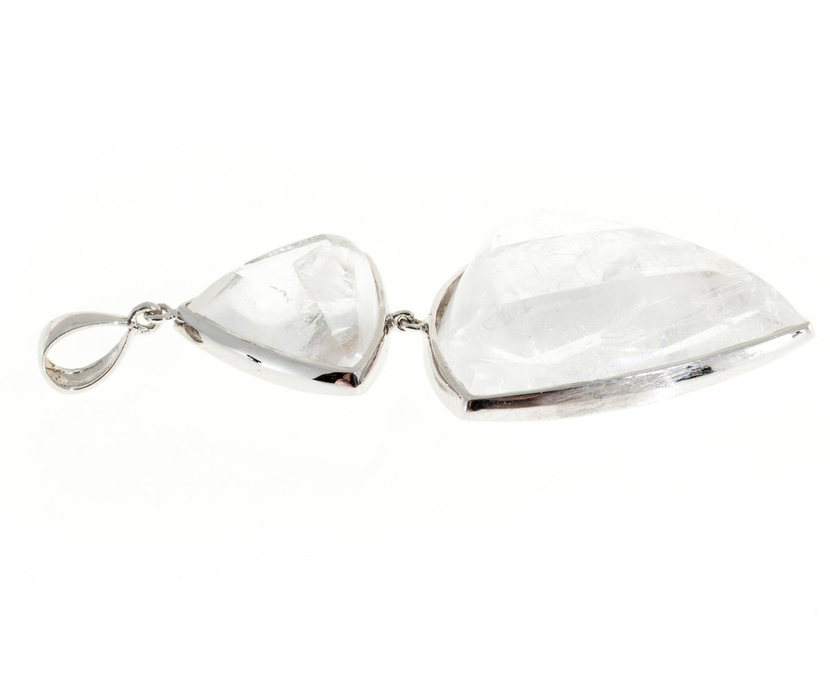 Peter Suchy Double Quartz Manifestor Crystals White Gold Pendant – image 3