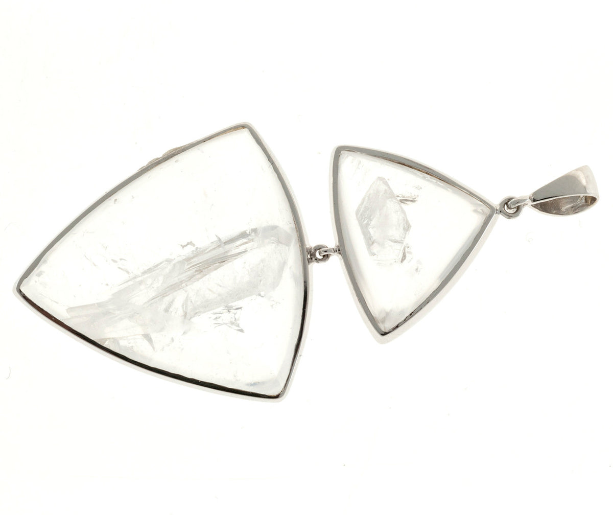 Peter Suchy Double Quartz Manifestor Crystals White Gold Pendant