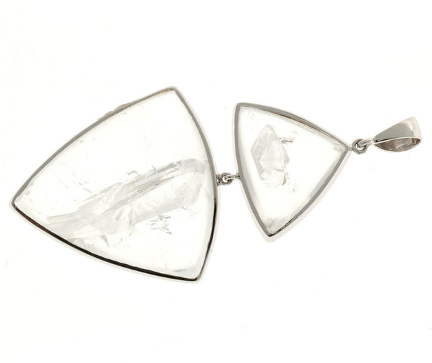 Peter Suchy Double Quartz Manifestor Crystals White Gold Pendant
