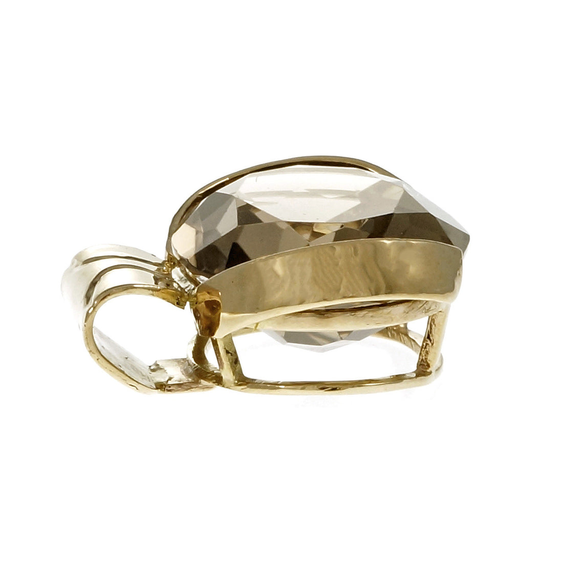 Estate Oval Smoky Quartz Pendant 14k Yellow Gold – image 4