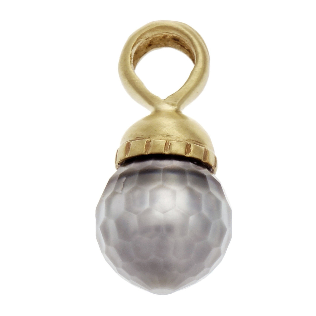 Robin Rotenier Enhancer Pendant Grey Black Cultured Pearl 18k Gold