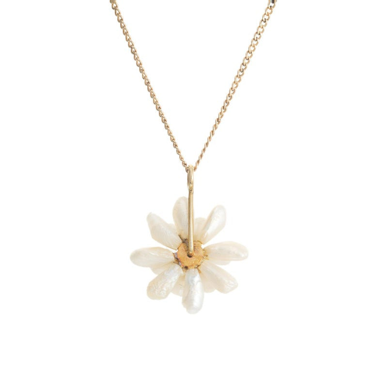 GIA Certified Freshwater Baroque Pearl Sapphire Yellow Gold Pendant Necklace – image 3
