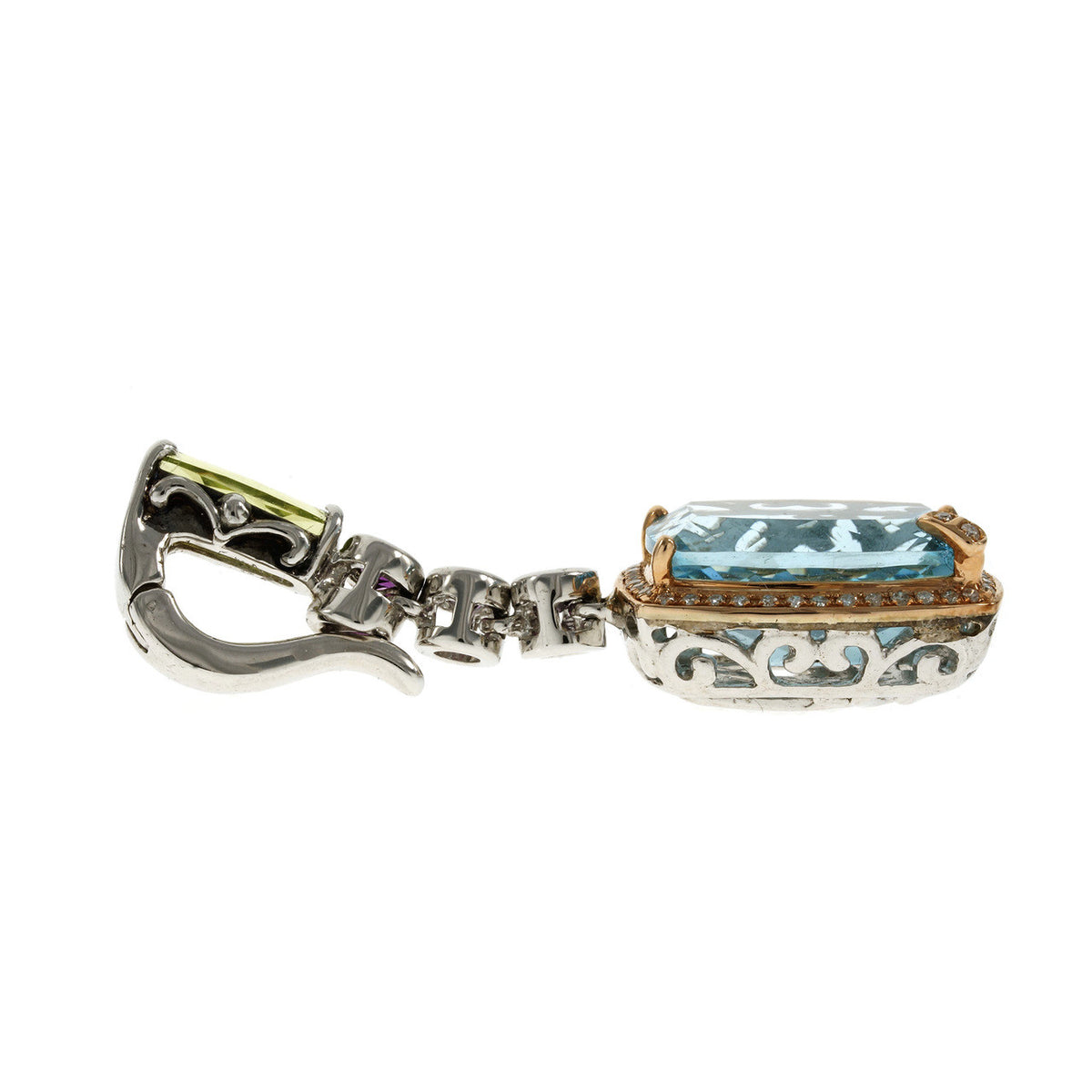 Bellarri Blue Topaz Peridot Pendant Silver 18k Pink Gold – image 2