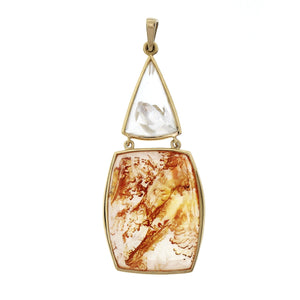 Peter Suchy Quartz Crystal Manifestor Pendant 18k Gold Iron