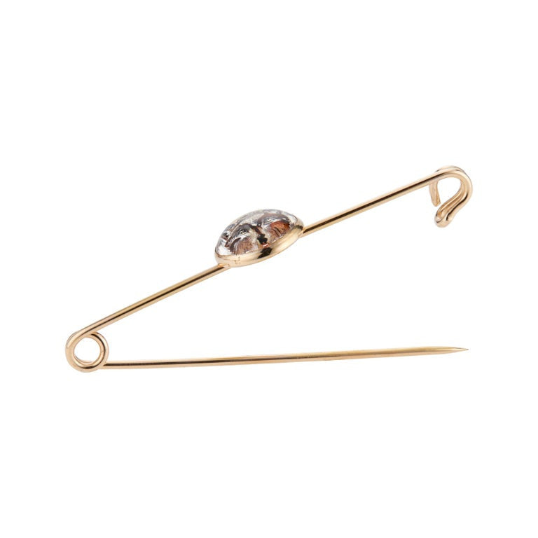 Hand Carved Crystal Yellow Gold Fox Brooch – image 5