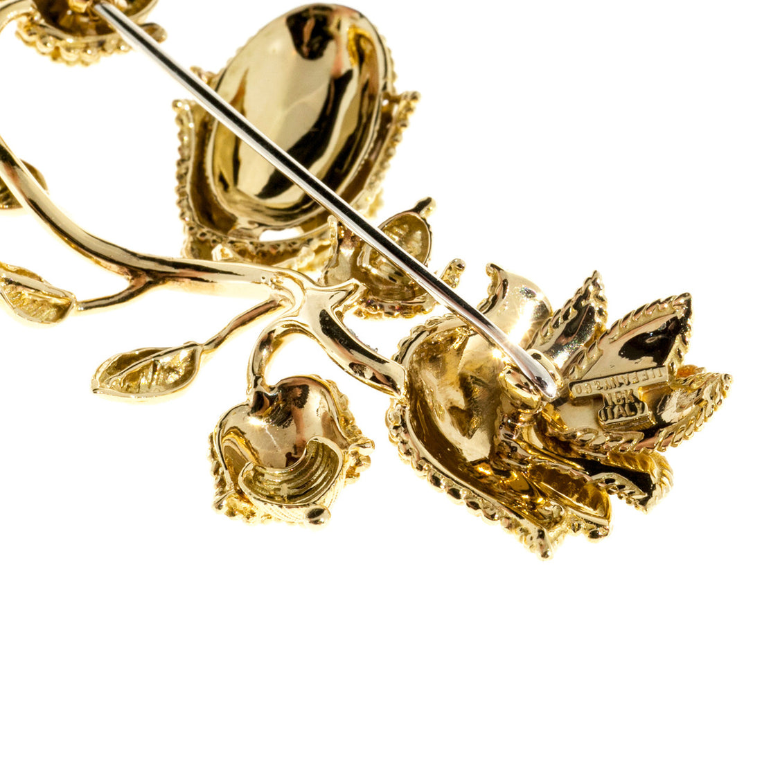 Tiffany & Co. Gold Flower Mid Century Flower Brooch – image 5