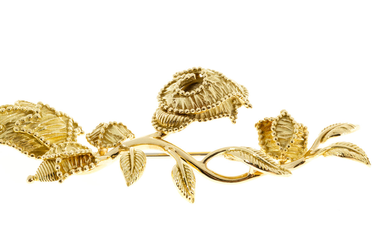 Tiffany & Co. Gold Flower Mid Century Flower Brooch – image 6