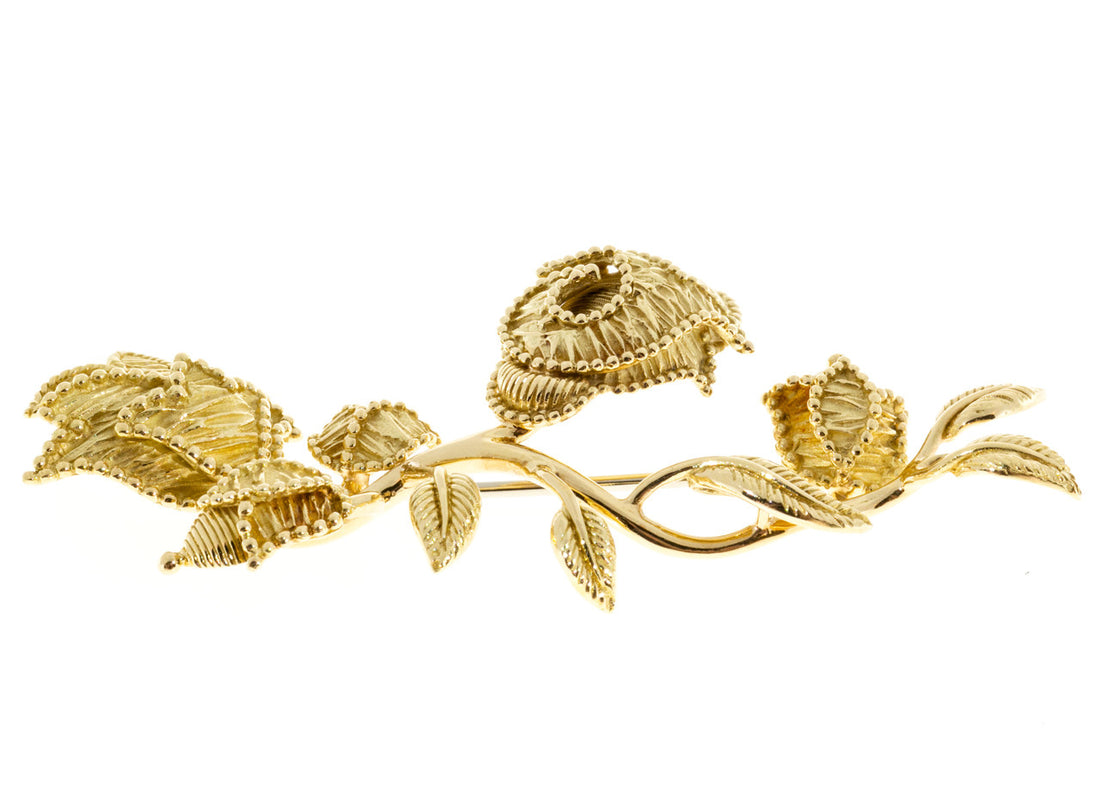 Tiffany & Co. Gold Flower Mid Century Flower Brooch – image 2