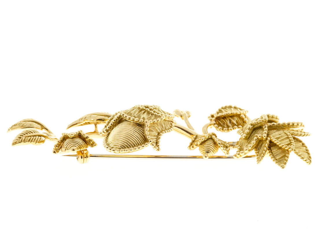 Tiffany & Co. Gold Flower Mid Century Flower Brooch – image 4