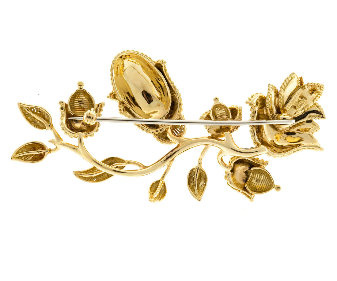 Tiffany & Co. Gold Flower Mid Century Flower Brooch – image 3