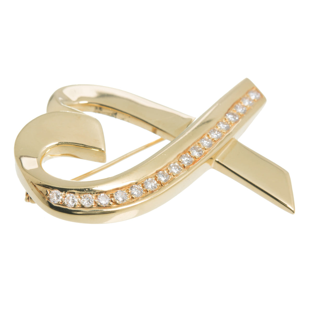Tiffany & Co. Paloma Picasso Large Diamond Gold Heart Brooch – image 2