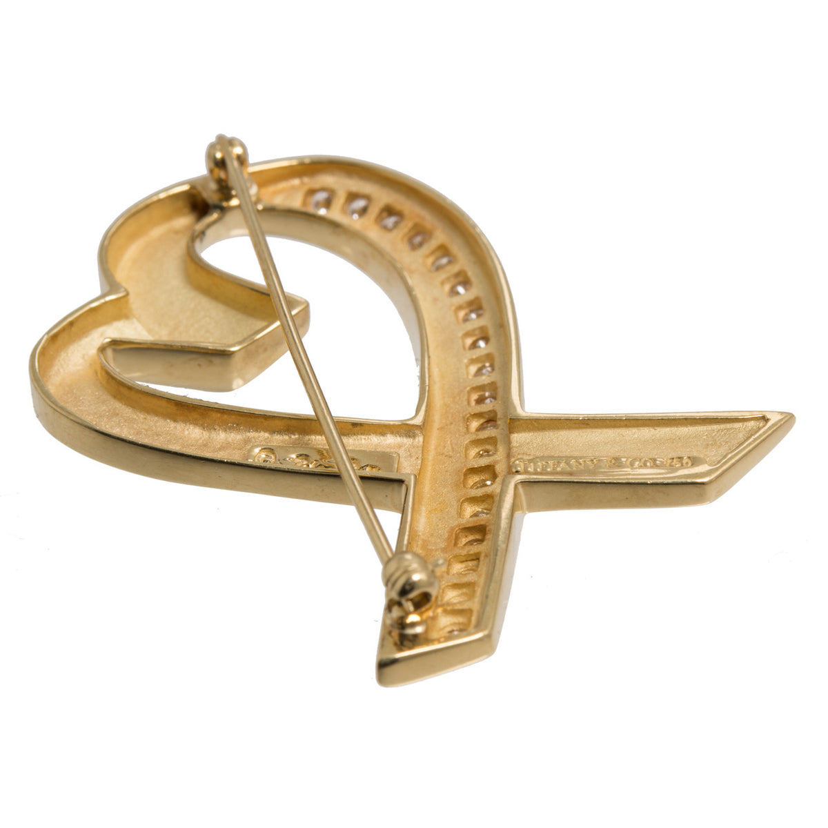 Tiffany & Co. Paloma Picasso Large Diamond Gold Heart Brooch – image 3