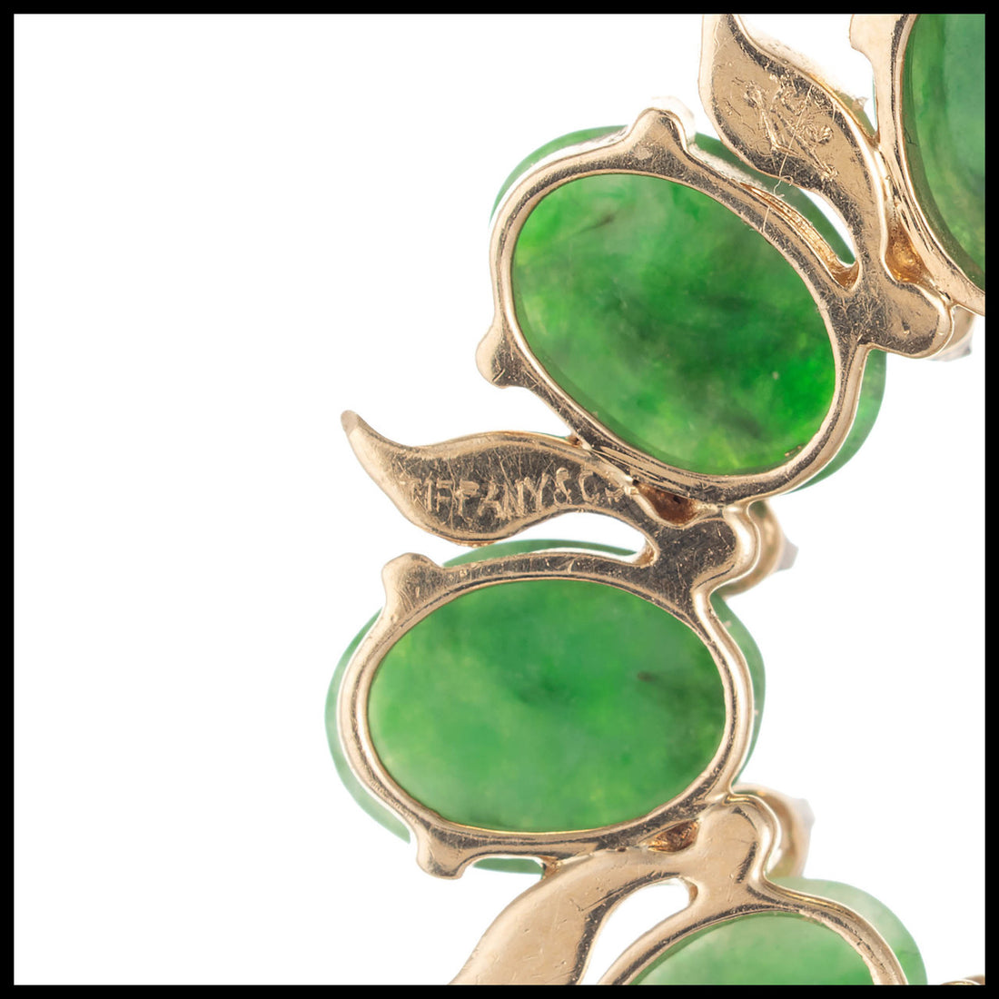 Tiffany & Co GIA Certified Jadeite Jade Diamond Yellow Gold Circle Brooch – image 4