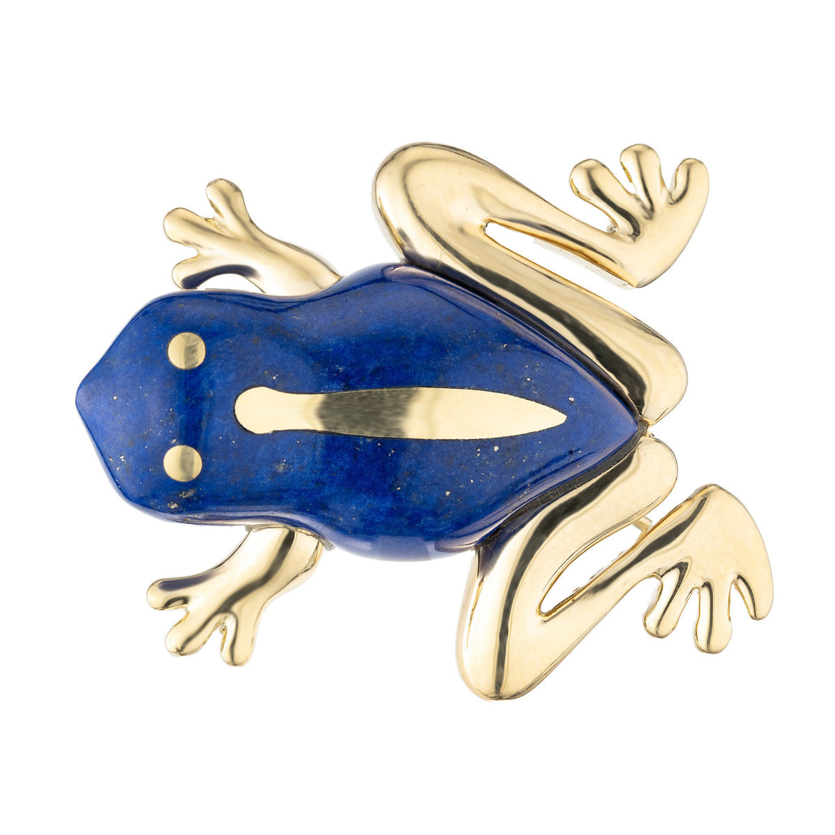 Tiffany & Co Lapis Lazuli 18k Yellow Gold Frog Brooch
