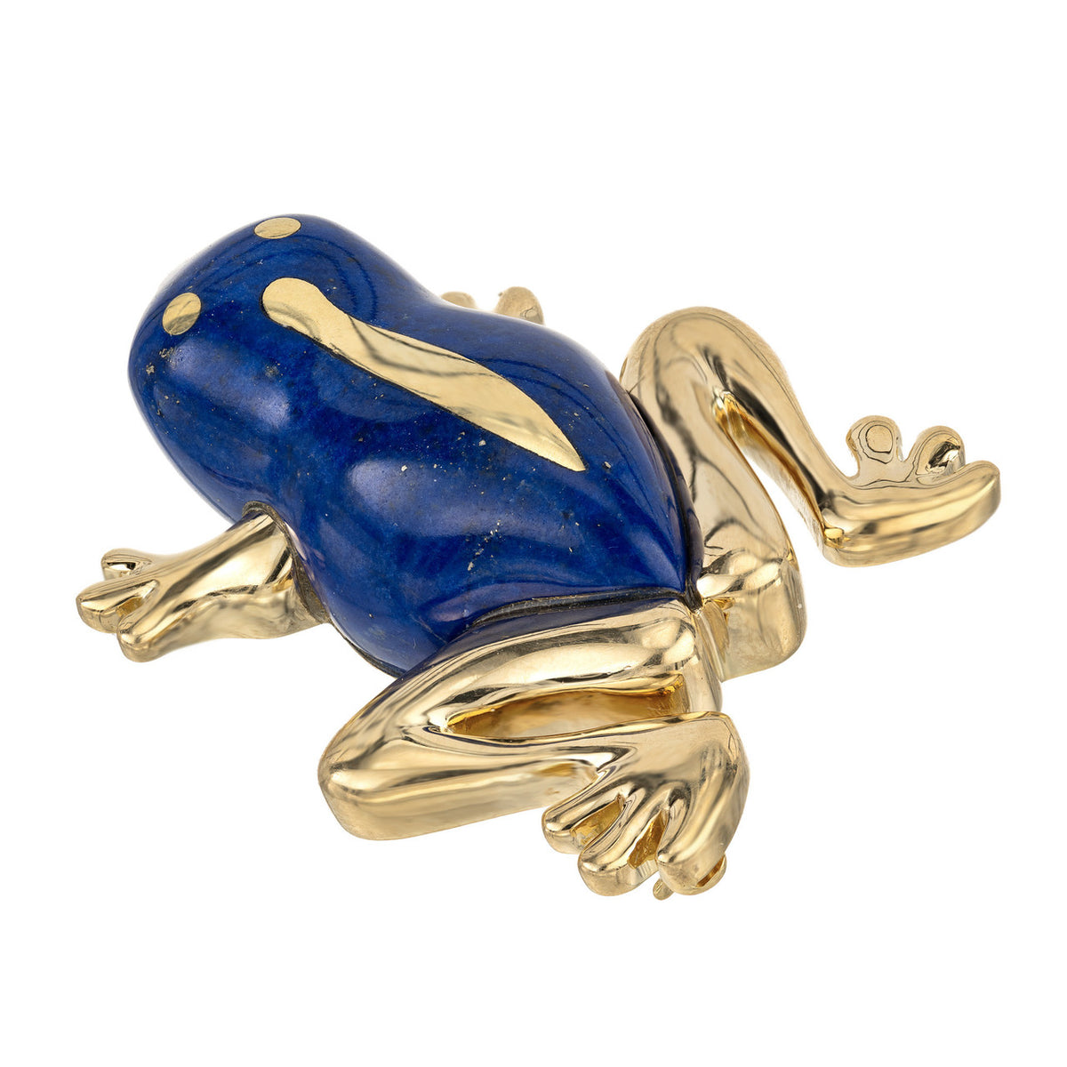 Tiffany & Co Lapis Lazuli 18k Yellow Gold Frog Brooch – image 2