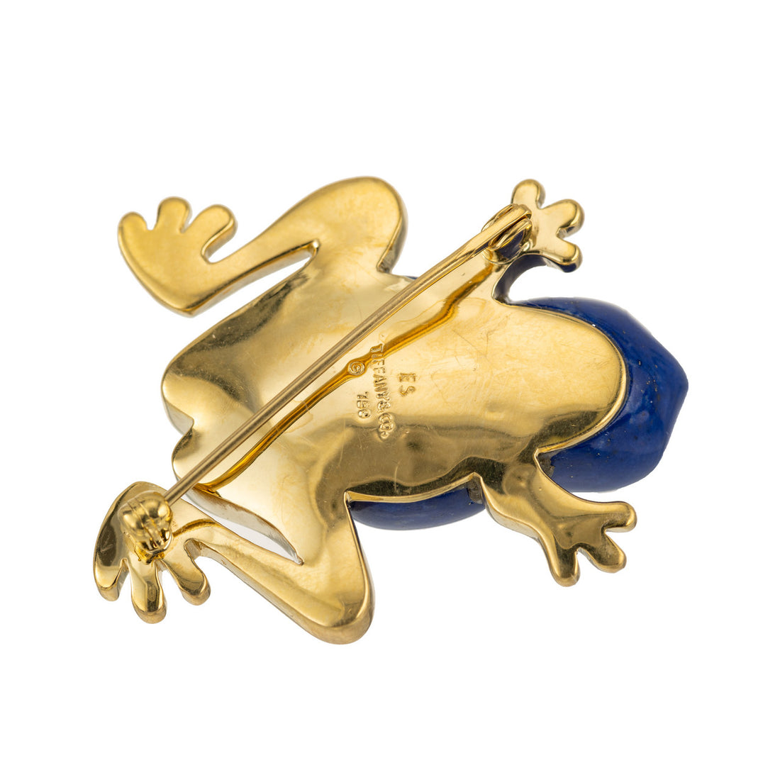 Tiffany & Co Lapis Lazuli 18k Yellow Gold Frog Brooch – image 6