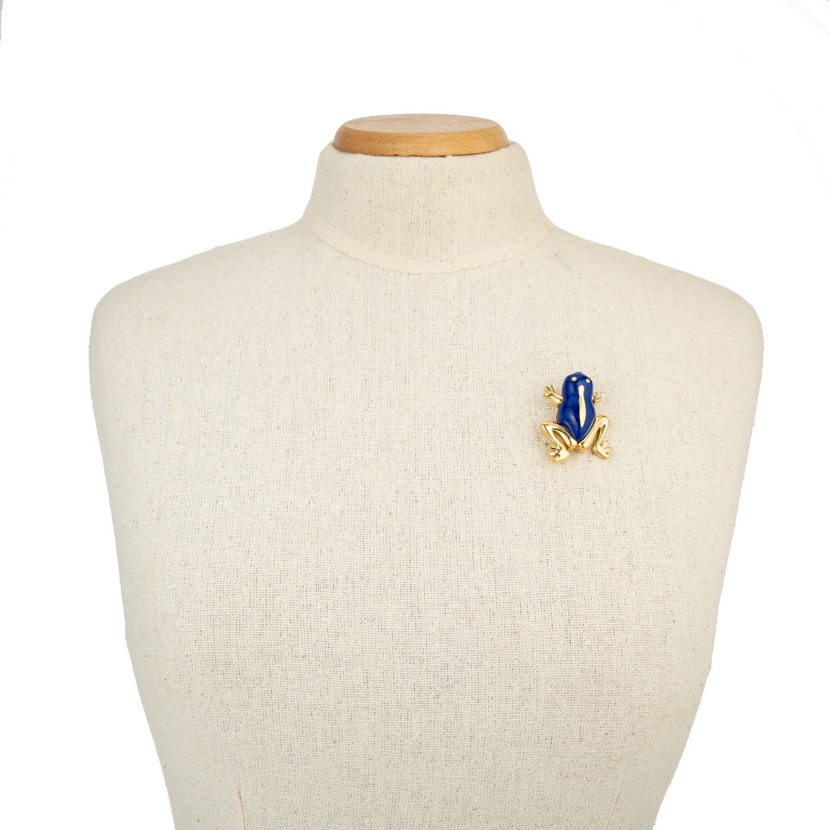 Tiffany & Co Lapis Lazuli 18k Yellow Gold Frog Brooch – image 4