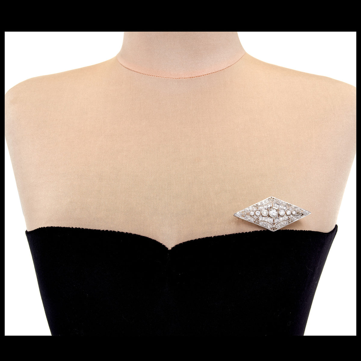 Vintage Art Deco Old European 3.75ct Cut Platinum Diamond Pin – image 4