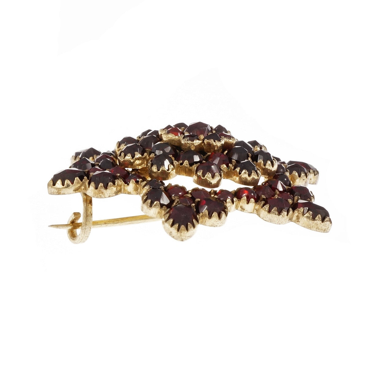 Estate 1900 Rose cut Garnet Star Pin 10k Yellow Gold – image 2