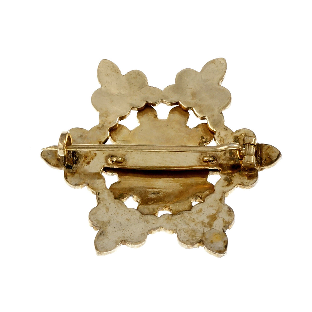 Estate 1900 Rose cut Garnet Star Pin 10k Yellow Gold – image 3