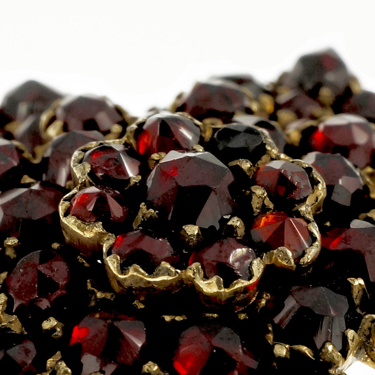 Estate 1900 Rose cut Garnet Star Pin 10k Yellow Gold – image 5