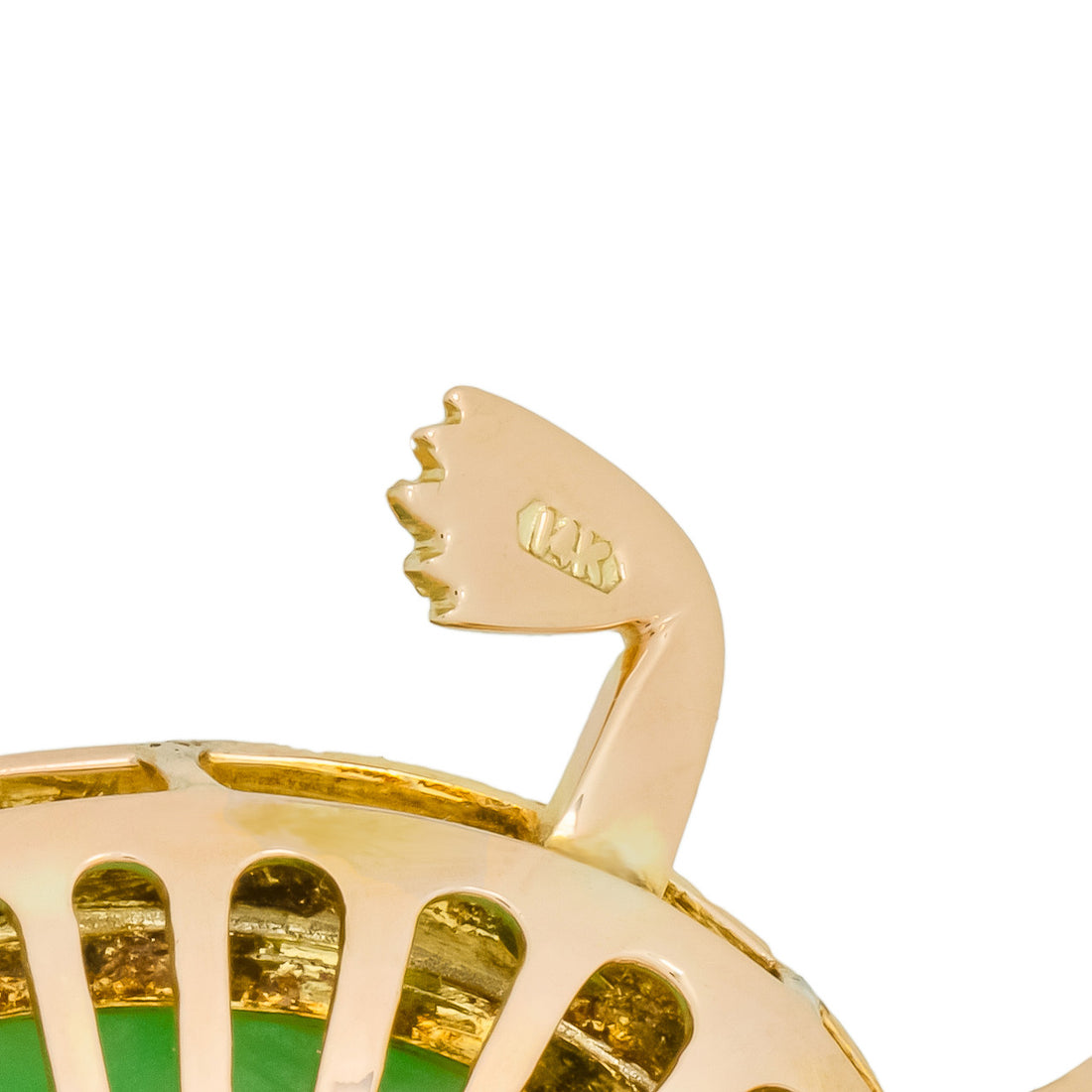 GIA Certified Natural Jadeite Jade Ruby Gold Turtle Brooch – image 4