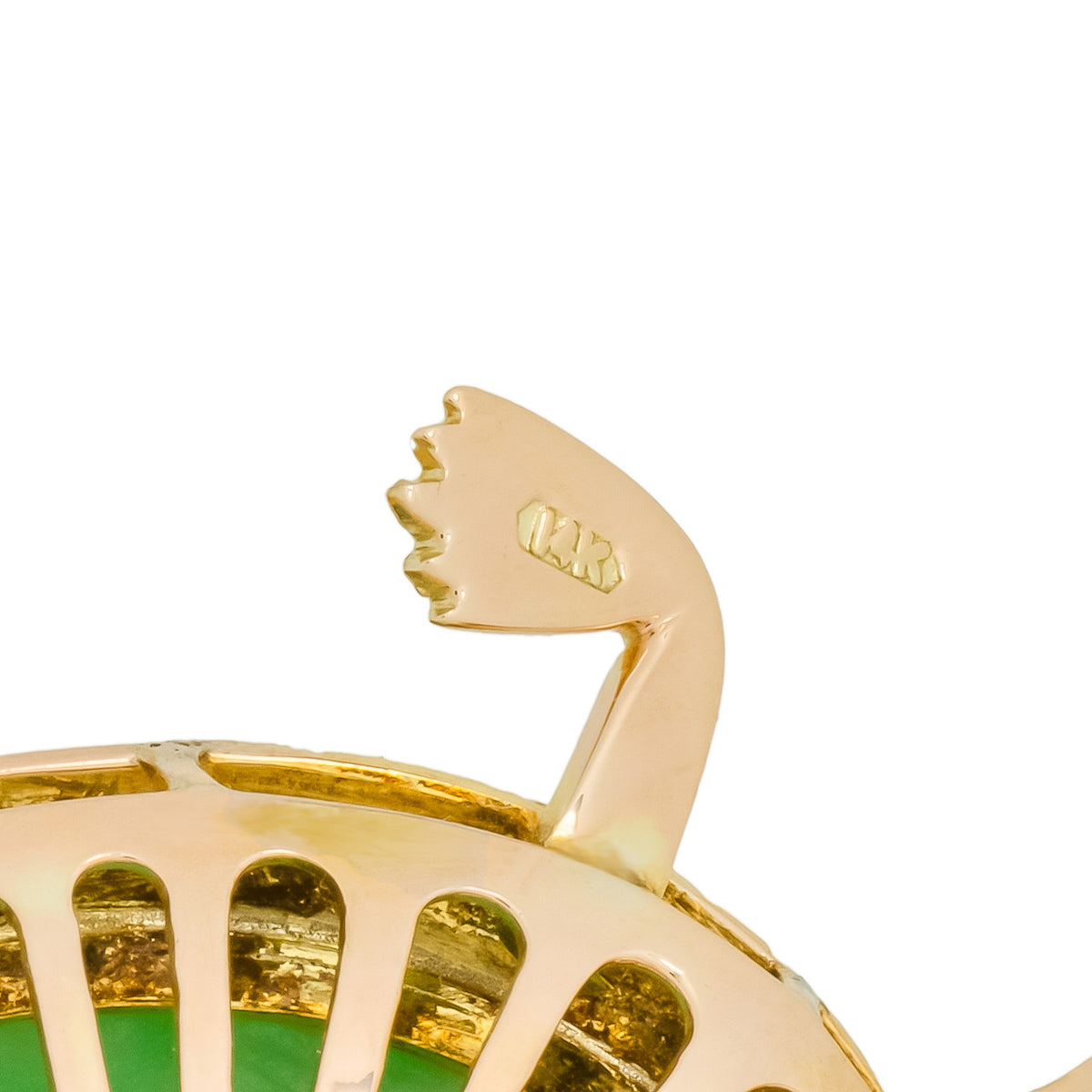 GIA Certified Natural Jadeite Jade Ruby Gold Turtle Brooch – image 4