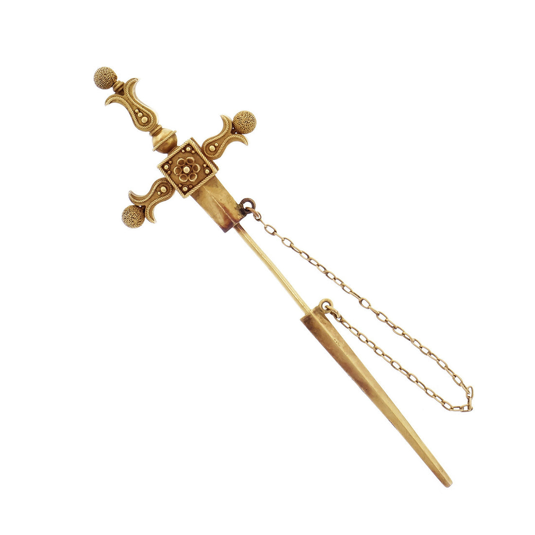 18k Yellow Gold Akoya Pearl Shield Brooch – image 2