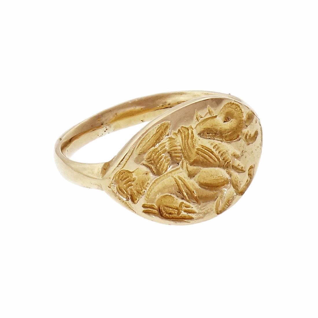 14k Yellow Gold Hand Carved Freeform Band – image 2