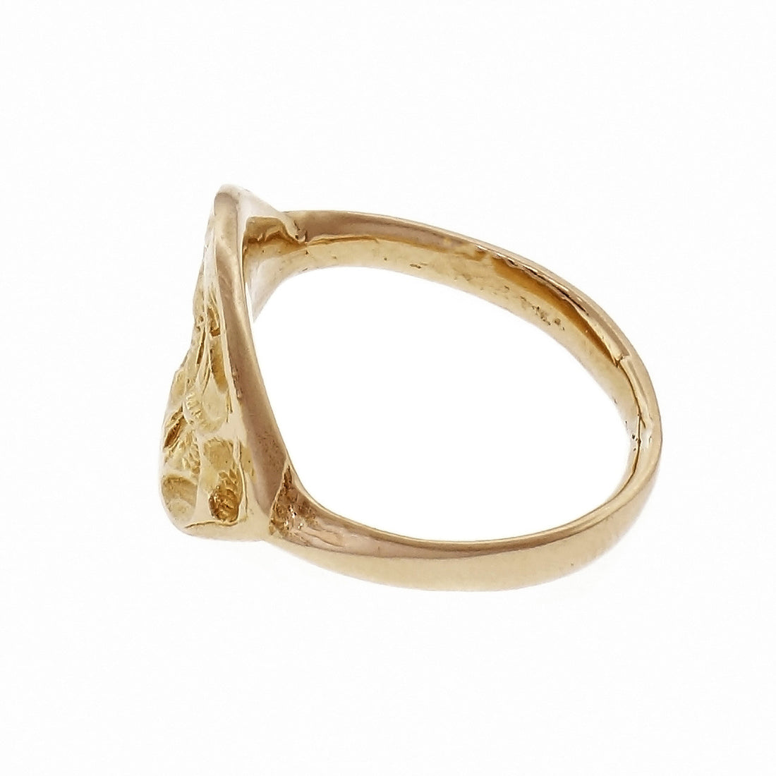 14k Yellow Gold Hand Carved Freeform Band – image 3