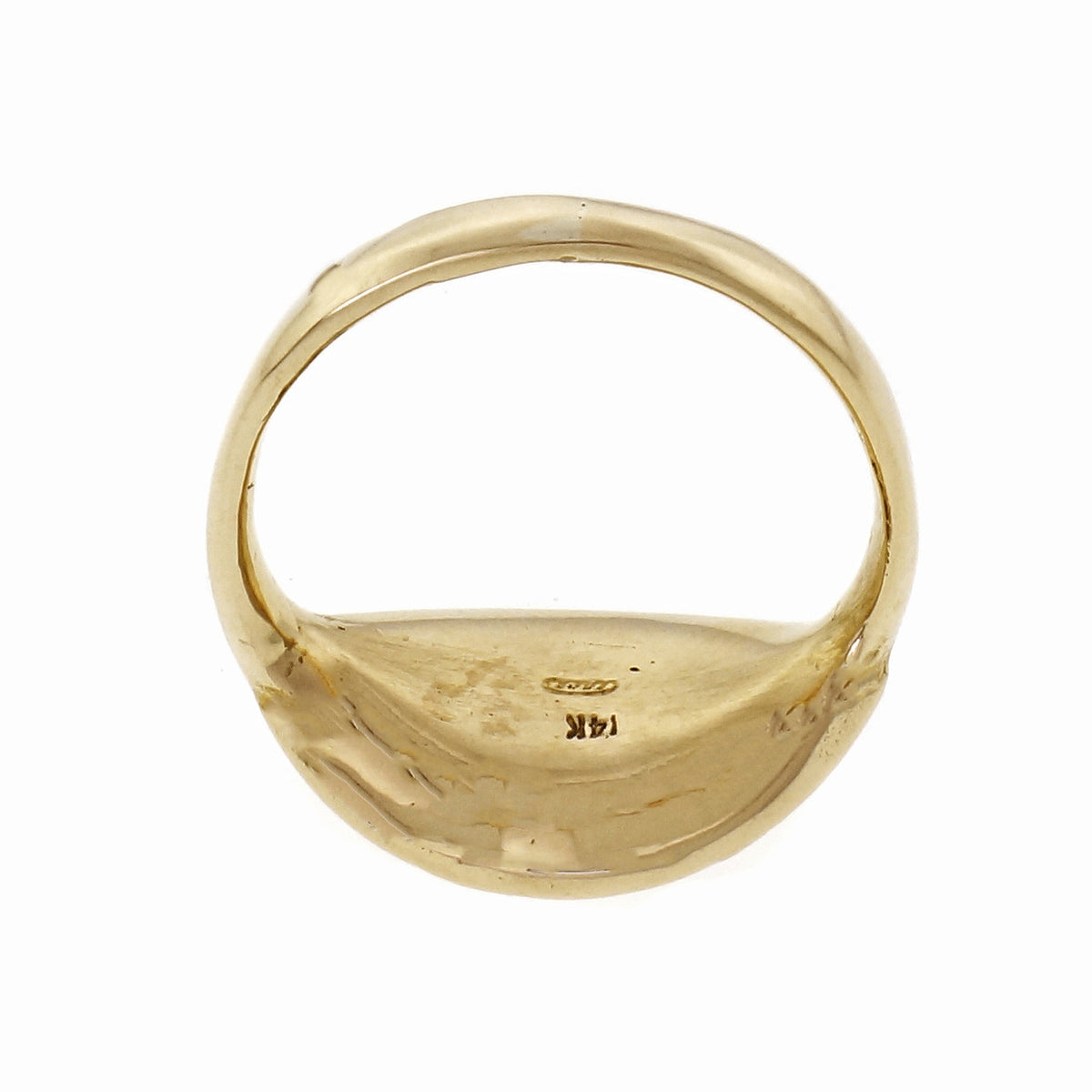 14k Yellow Gold Hand Carved Freeform Band – image 5