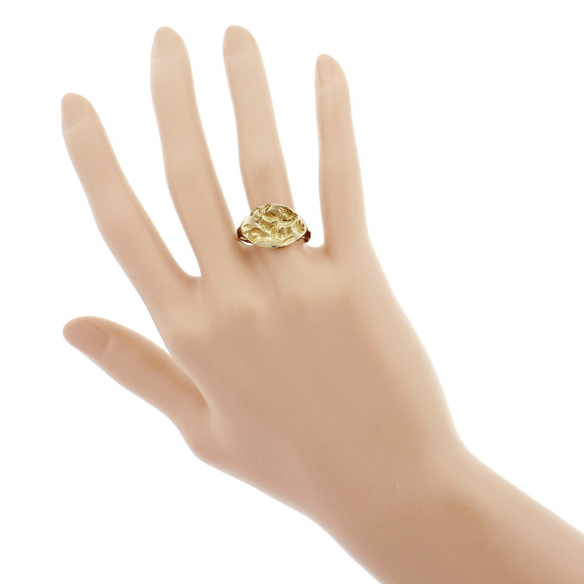 14k Yellow Gold Hand Carved Freeform Band – image 6