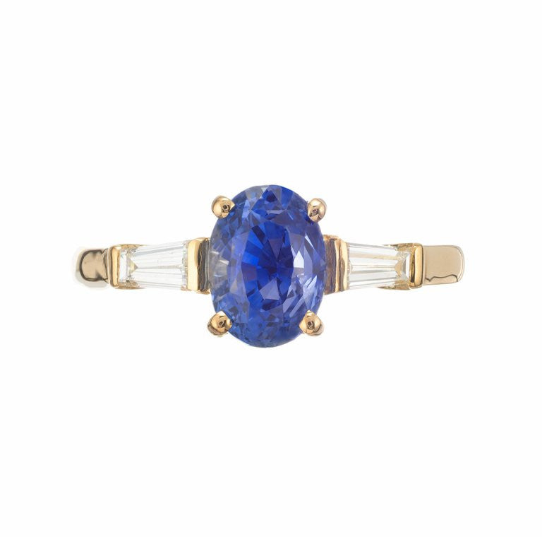 Bvlgari GIA Certified 2.24 Carat Sapphire Diamond Gold Engagement Ring – image 2