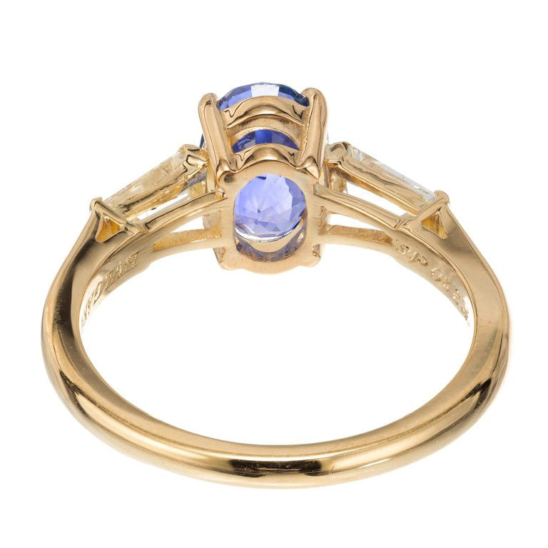 Bvlgari GIA Certified 2.24 Carat Sapphire Diamond Gold Engagement Ring – image 4