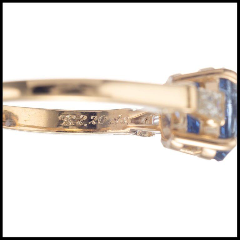 Bvlgari GIA Certified 2.24 Carat Sapphire Diamond Gold Engagement Ring – image 6
