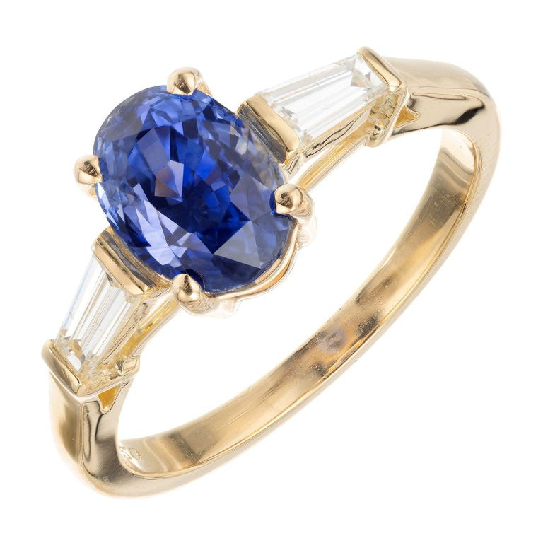 Bvlgari GIA Certified 2.24 Carat Sapphire Diamond Gold Engagement Ring