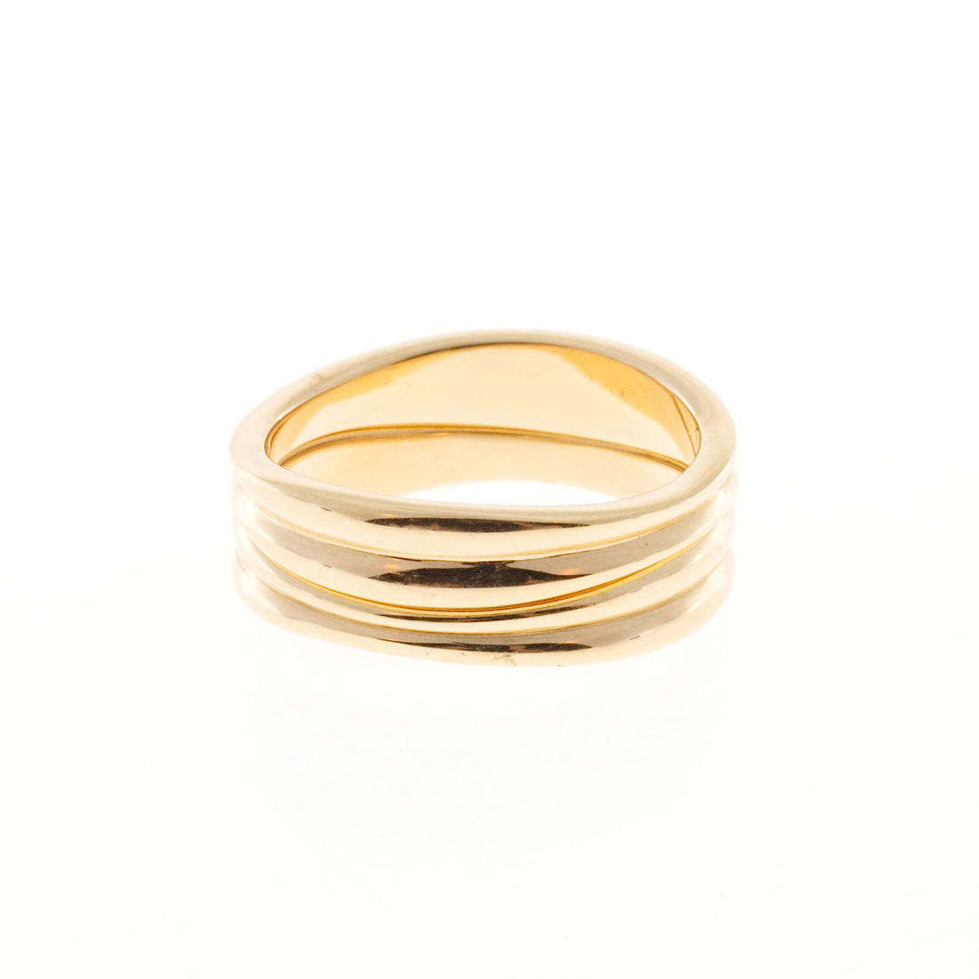 Vintage 2 Tiffany & Co 18k Pink Gold Sz 5 Matched Swirl Rings Separate or Join – image 4